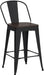 Metal Bar Stools Set of 4,24 Inch Barstools Counter Height Barstools with Backs Farmhouse Bar Stools with Larger Seat High Back Kitchen Dining Chairs Modern Bar Chairs Matte Black Stool