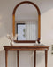 Arched Mirror 24 X 36 Inch,Brown Wood Rustic Bathroom Tempered Wall Mirror with Wood Frame,Round Corner Arch Farmhouse Wooden Vanity Mirror for Living Room,Entryway or Bedroom（Walnut Brown）