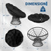 Papasan Chair 40 Inch All Black Ergonomic Comfortable