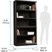 Miscellaneous Storage 5 Bookcase/Book Shelf, L: 35.28" X W: 13.23" X H: 69.76", Estate Black