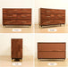Walnut Dresser for Bedroom, 6 Drawer Brown Wood Dresser with Modern Storage Organizer, Wide Chest of Drawers for Closet, Clothes, Living Room