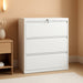 3 Drawer File Cabinet with Lock, Lateral Filing Cabinets,Metal Storage Filing Cabinets for Home Office, Heavy Duty File Cabinet for Letter/Legal/A4/F4 Size Amsseble Required, White