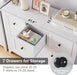 White Contemporary Seven Drawer Dresser For Bedroom