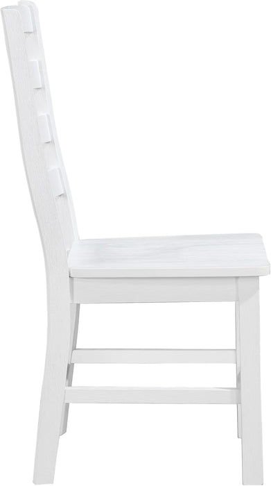 Dining Chairs Set of 2, Dining Chairs with Solid Wood Legs and Footrest, High Ladder Back Farmhouse Dining Chairs, Wooden Dining Room Chairs, White