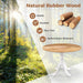 round Dining Table, 39" D X 29" H, Rubber Wood Pedestal Table W/Round Tabletop & Curved Trestle Legs, 4-Person Dinner Table for Kitchen, Dining Room, Restaurant (Natural & White)