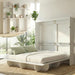 White Queen Murphy Bed With IntegratedStorageShelf