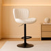 Bar Stools Set of 2 Modern Swivel Bar Chairs, Counter Height Faux Leather Metal Barstools, Upholstered Island Chairs with Back and Footrest, Beige