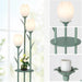 3-Light Flower Floor Lamps for Living Room, Green Floor Lamp with Shelves, Unique Tulip Standing Lamp with 3 LED Blubs, Cute Floral Tall Lamp, Modern Stand up Light Decor for Bedroom, Kids Room