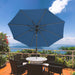 88 LED 10 FT Solar Patio Umbrella with Base, Navy