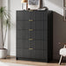 47" Tall Fluted 5-Drawer Dresser for Bedroom, Black
