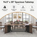 Brown 94 Inch SolidWood Dining Table StainResistant