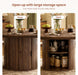 Walnut Extendable Round Dining Table Hidden Storage