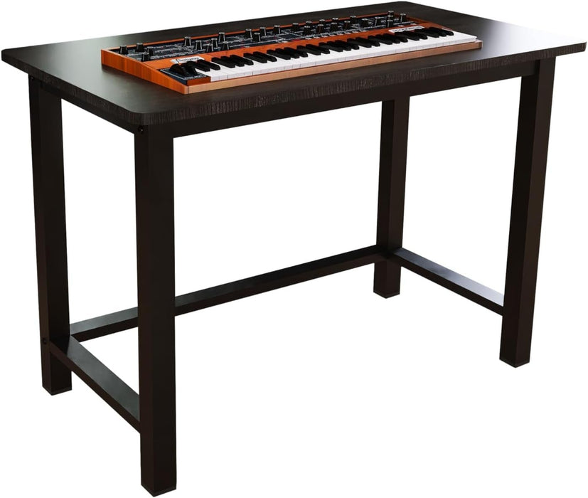 43'' Home Office Desk Modern Computer Desk 43.3X 23.6X29.5 Inches PC Table with Thicken Frame Industrial Style Sturdy Metal Frame Furniture for Writing Gaming Black+Black - ShipItFurniture