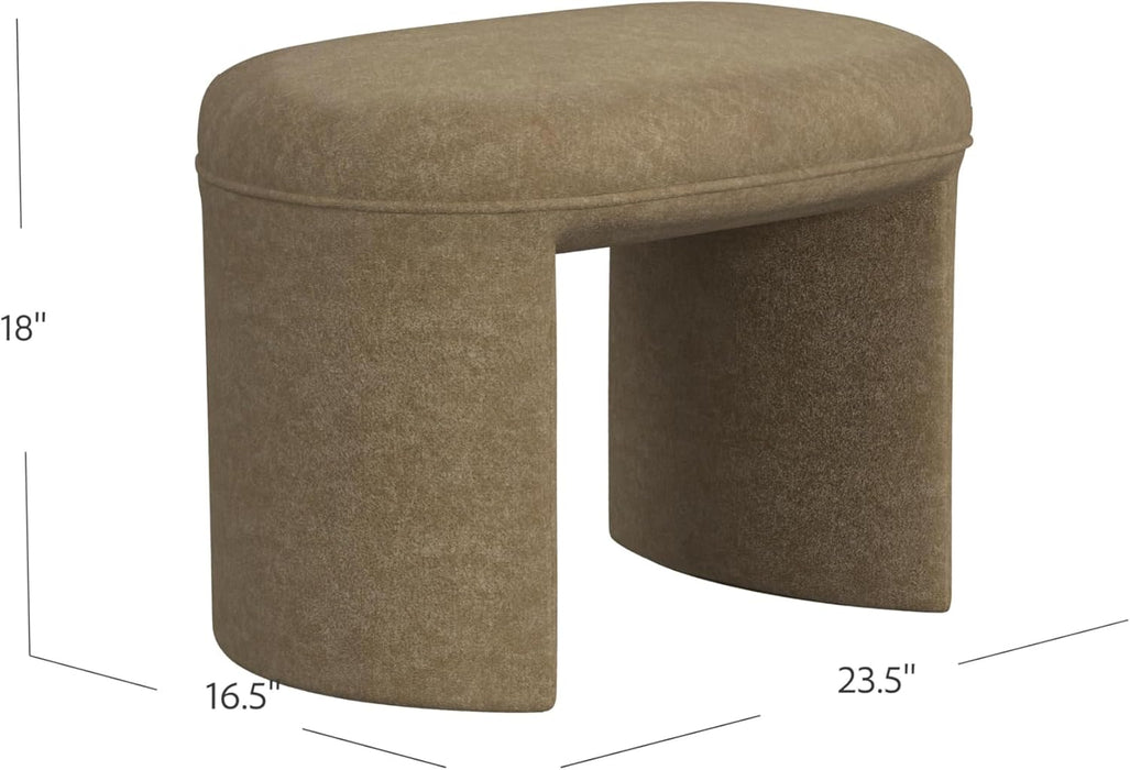 Quinn Modern Ottoman| Home Décor|Ottoman for Living Room & Bedroom - Mocha Velvet