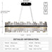 Black Linear Crystal Chandeliers 39Inch Dining Room