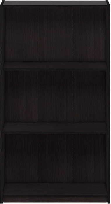 Threefold Tier Bookcase Storage Systems Dark Walnut
