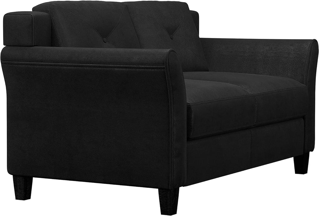 57" Black Loveseat - Harrington