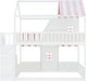 Full-Size House-Bunk Bed With Pink StorageCompartments