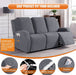 Recliner Cover, 3-Pieces Stretch Reclining Couch Covers with Pockets Reclining Sofa Slipcovers 3 Seater Soft Washable Furniture Protector for Dogs Cats(Dark Gray)