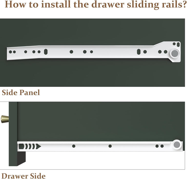 Dark Green Fluted ChestOfDrawers ThirtyTwoInchWide Sturdy