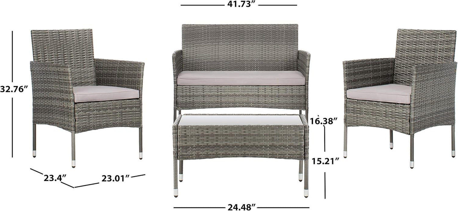 PAT7504B Collection Abdul Grey 4-Piece Outdoor Living Patio Set