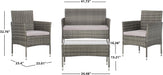 PAT7504B Collection Abdul Grey 4-Piece Outdoor Living Patio Set