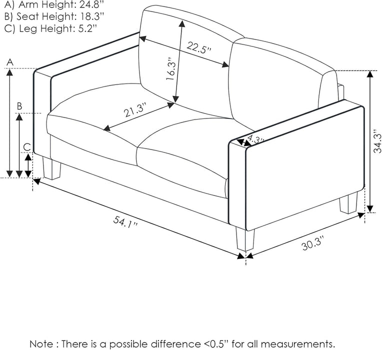 Gunmetal Modern Loveseat: Stylish and Comfortable