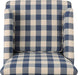 Luxurious Upholstered Blue Checkerboard Club Chair