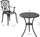 Outdoor 3 Piece Bistro Set Cast Aluminum Bistro Table and Chairs Set of 2, All Weather Bistro Patio Set, Patio Furniture for Garden Black