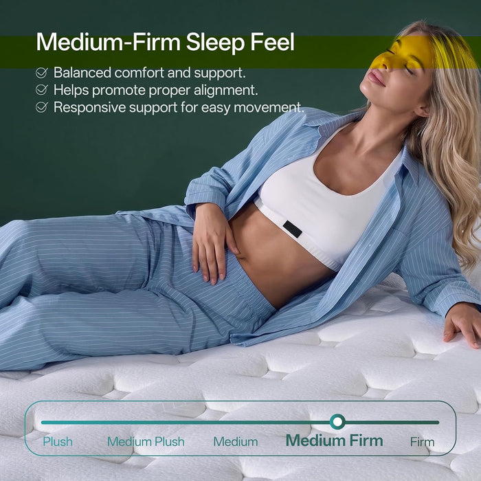 King Size Mattress, 12 Inch King Mattress in a Box, Cooling Gel Memory Foam Hybrid Mattress with Pocketed Coils, Medium Firm Feel, Certipur-Us Certified, Pressure Relief, Motion Isolation