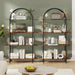 Arched Bookshelf, 4-Tier Industrial Open Bookcase with Sturdy Metal Frame, Freestanding Display Storage Organizer for Living Room, Home Office and Bedroom, Rustic Brown