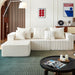 102Inch Beige CloudLounge Sectional Sofa Oversized Seat