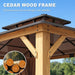 12x16 Weatherproof Cedar Gazebo With Polycarbonate Roof