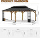 12x20 Hardtop Gazebo Wood Outdoor Pavilion Lockers
