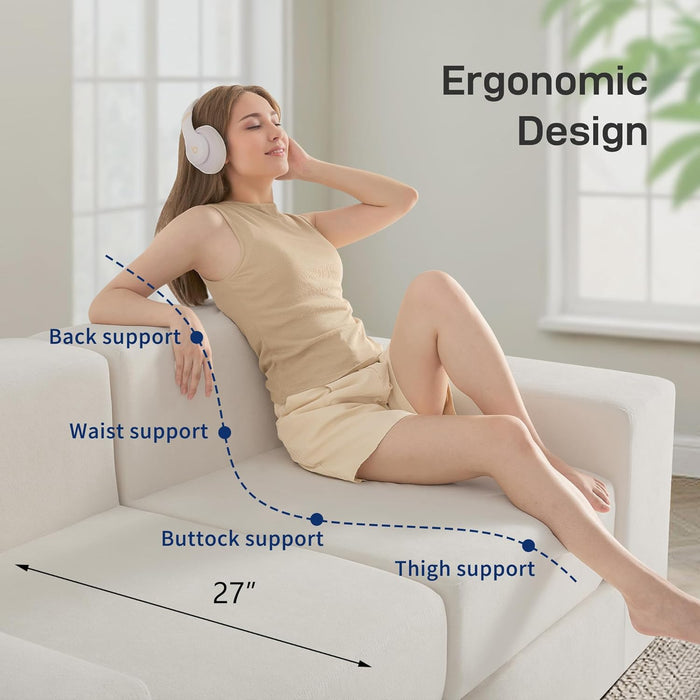 Beige Modular Sectional Sofa With Reversible Chaise