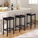 Bar Stools, Set of 2 Bar Chairs, Counter Height Stools, Saddle Stools with Curved Surface, Kitchen Stools, 24.8 Inches, 2.4" Thick Upholstery, for Kitchen, Dining Room, Cafe Black BB10BY01