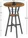 Bar Table, 2-Tier round High Top Table, Pub Table, Home Bar Counter Height Tables, Bistro Tables, for Kitchen, Living Room, Meeting Room, Pub, Rustic Brown and Black BT03BR