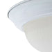 15 In. 3-Light White Dome Flush Mount with White Glass Shade