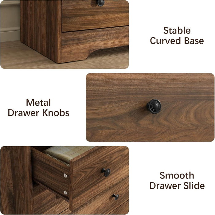 Modern 10 Drawer Dresser, 55.1" Wide Dressers & Chests of Drawers with Large Capacity Storage, Wood Mid Century Storage Dressers Organizer for Bedroom, Entryway, Brown