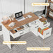 61" Farmhouse Computer Desk with Storage and File Drawer, Executive Desks with Printer Stand, Rustic Large Home Writing Desk for Home Office.
