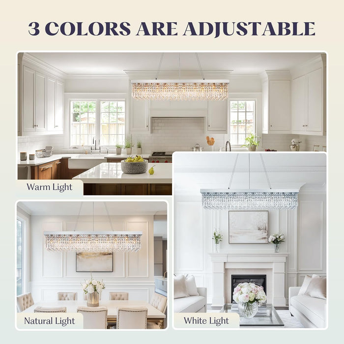 K9 Crystal Rectangular Chandelier 10 Light ChromeFinish