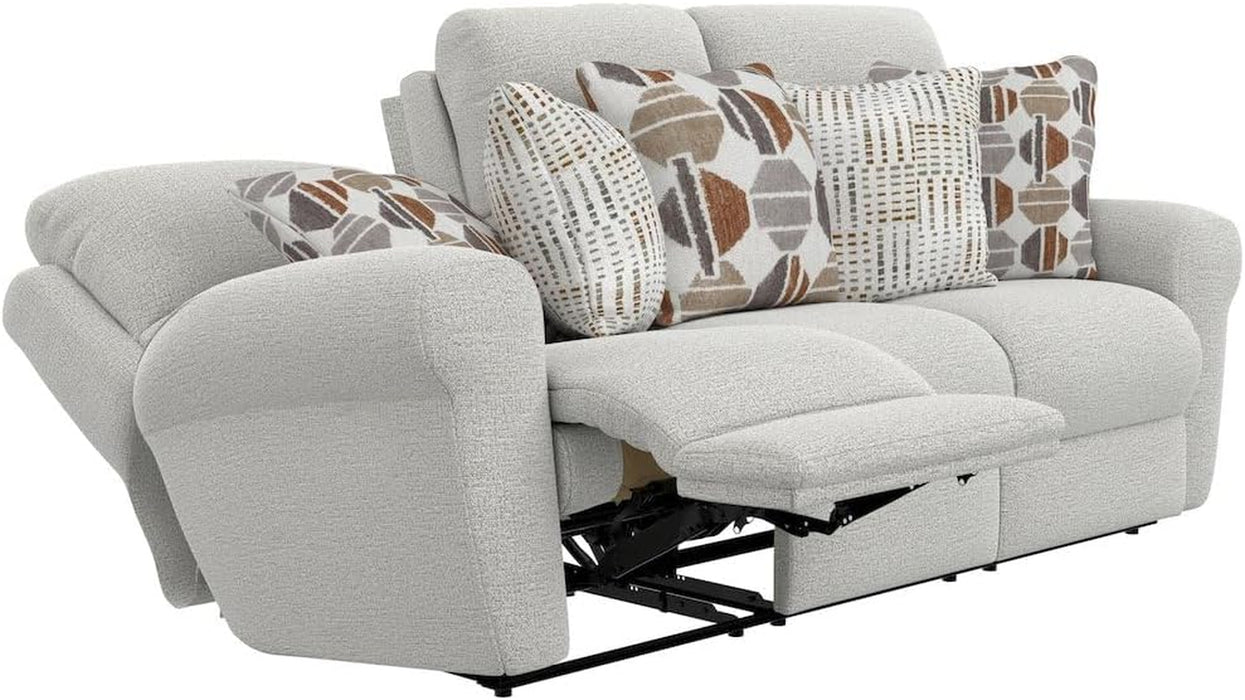 Catnapper Beige Power Reclining Sofa with Soft Fabric, Cool Gel Memory Foam, Steel Tech Frame, Pocket Coil Seating, Accent Pillows, RV Theater Comfort
