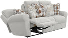 Catnapper Beige Power Reclining Sofa with Soft Fabric, Cool Gel Memory Foam, Steel Tech Frame, Pocket Coil Seating, Accent Pillows, RV Theater Comfort