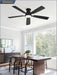 52 Inch Ceiling Fans with Lights, Smart Flush Mount Ceiling Fan and Remote APP, Modern Low Profile, 3CCT 20W LED with 6-Speeds Quiet Reversible Motor for Bedroom, Living Room, Kitchen, Black