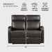 Manual Reclining Loveseat, Faux Leather Loveseat Recliner, Wall Hugger, Track Arms, Magazine Pockets, Manual Dual Recliners for Living Room/Office/Apartment, Easy Assembly, Espresso