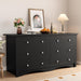 Black Dresser With Six Deep Drawers StorageSolution