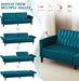 Teal Velvet Convertible Sleeper Sofa With Nailhead