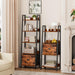 5 Tier Freestanding Ladder Bookshelf DetachableFabricDrawer