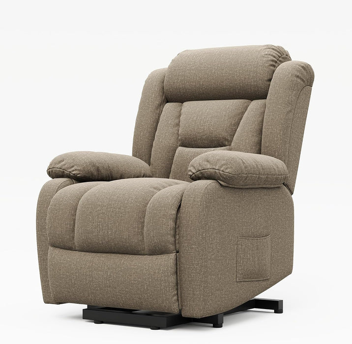 Power Lift Recliner Chair for Elderly Indoor Living Room Reclining Chairs Lounge Chairs Single Sofa with Side Pockets and Remote Control for Bedroom（Brown）