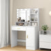Vanity Desk, Vanity Mirror with Lights and Table Set with 1 Big Drawers, 1 Cabinet & 4 Shelves Makeup Vanity Set 3 Lighting Modes Brightness Adjustable Dressing Table (White)